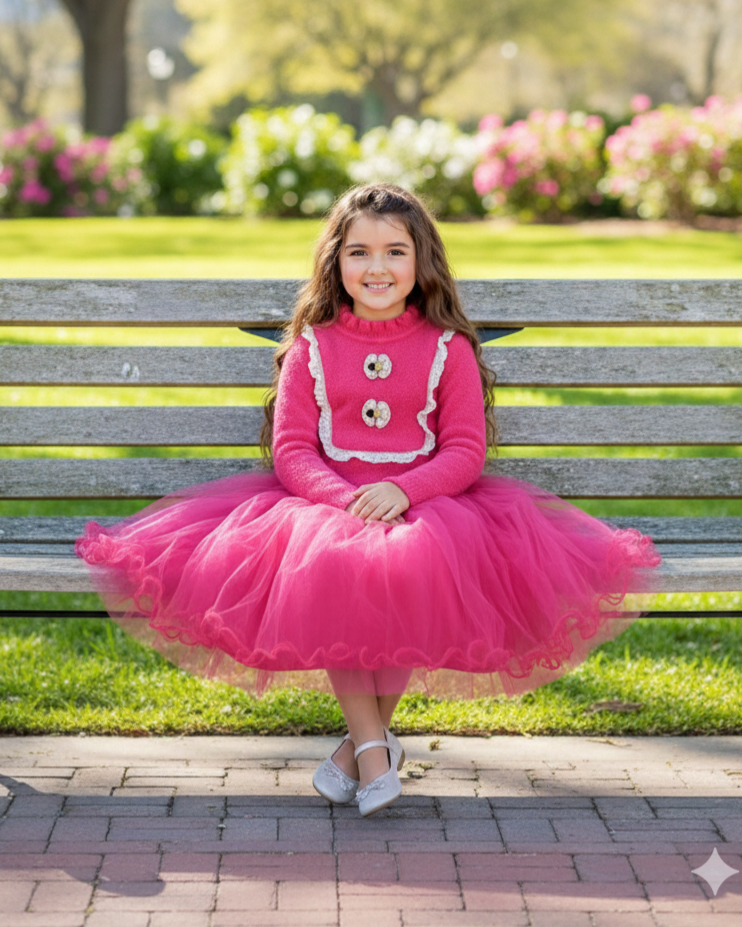 ✨  Girls’ Winter Knitted Wool Frock -Girls Special