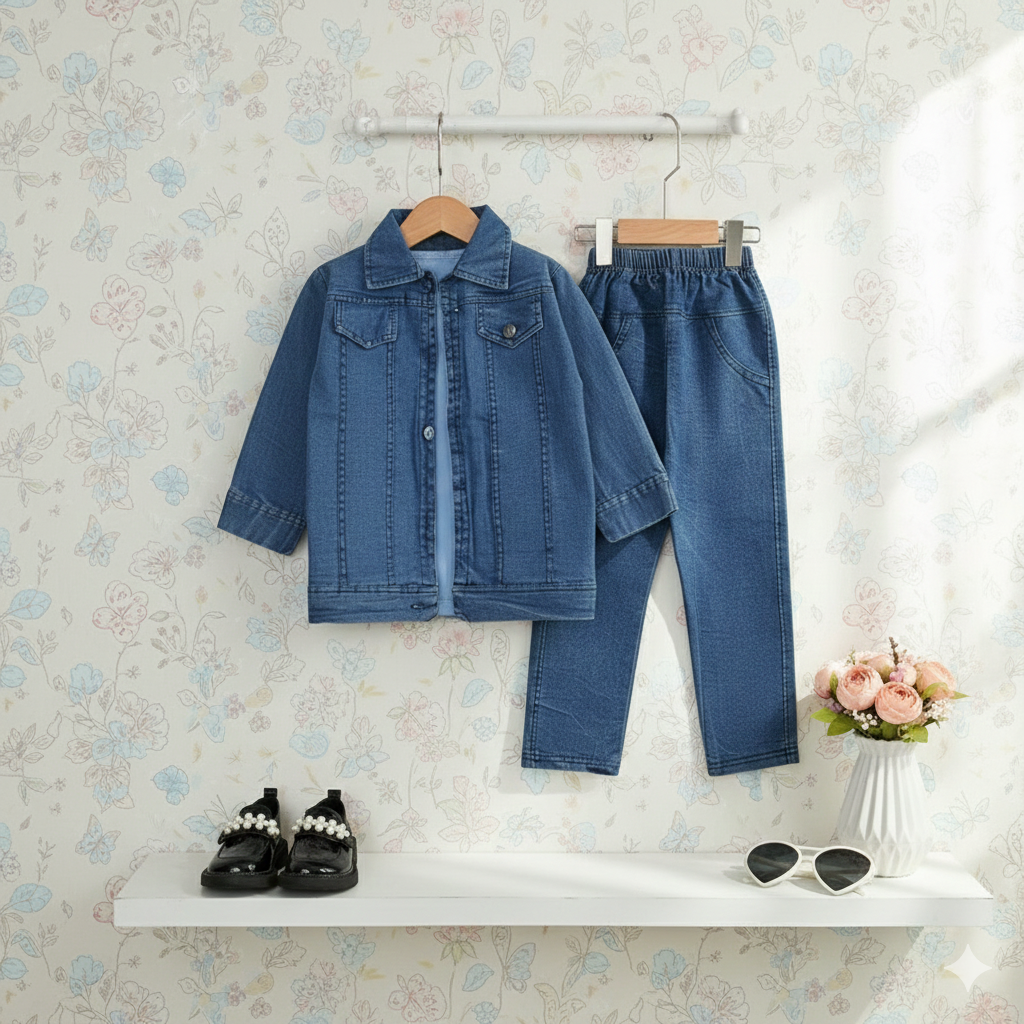 🧒 Kids Denim Outfit Set (3-Piece Look)