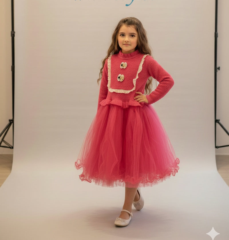 ✨  Girls’ Winter Knitted Wool Frock -Girls Special